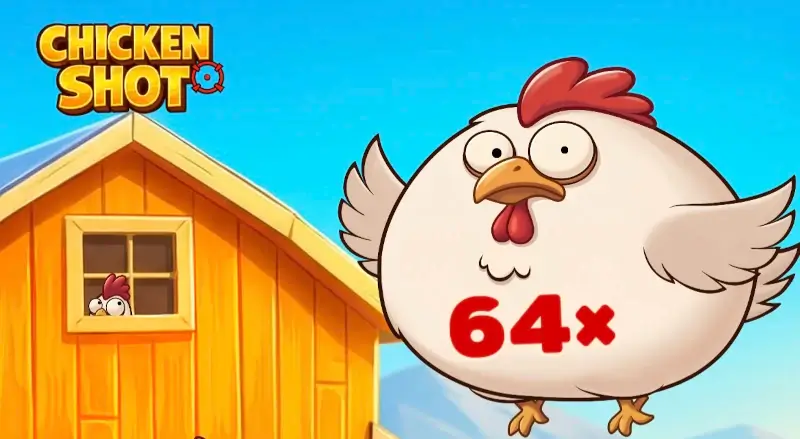 Chicken Shot 64x multiplier chicken shown as a high-value target